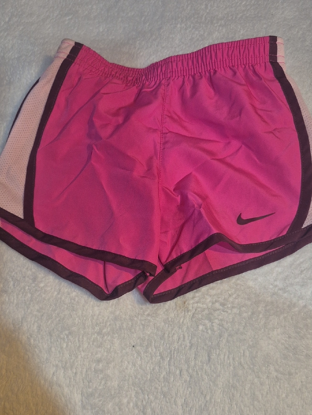 Nike Kids Hot Pink Athletic Shorts with Dark Plum Trim Sz. 6/ M